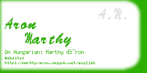 aron marthy business card